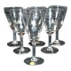 Meisenthal, série de 6 verres à vin en verre soufflé taillé