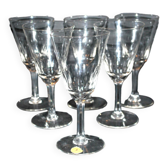 Meisenthal, series of 6 carved glasses