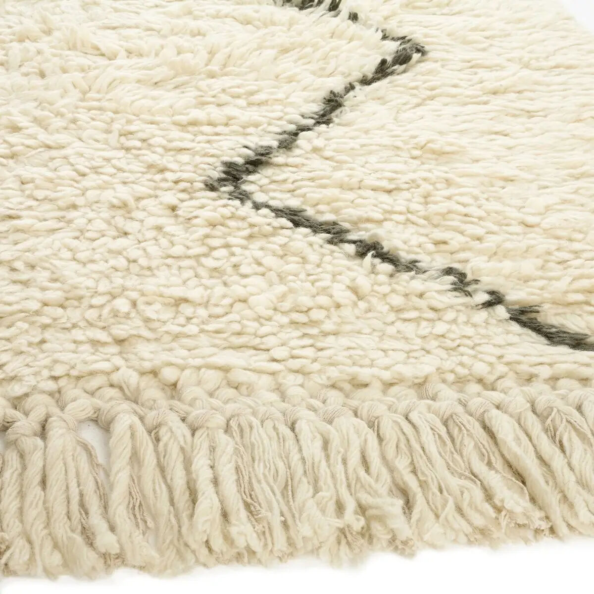 Berber carpet ecru and black