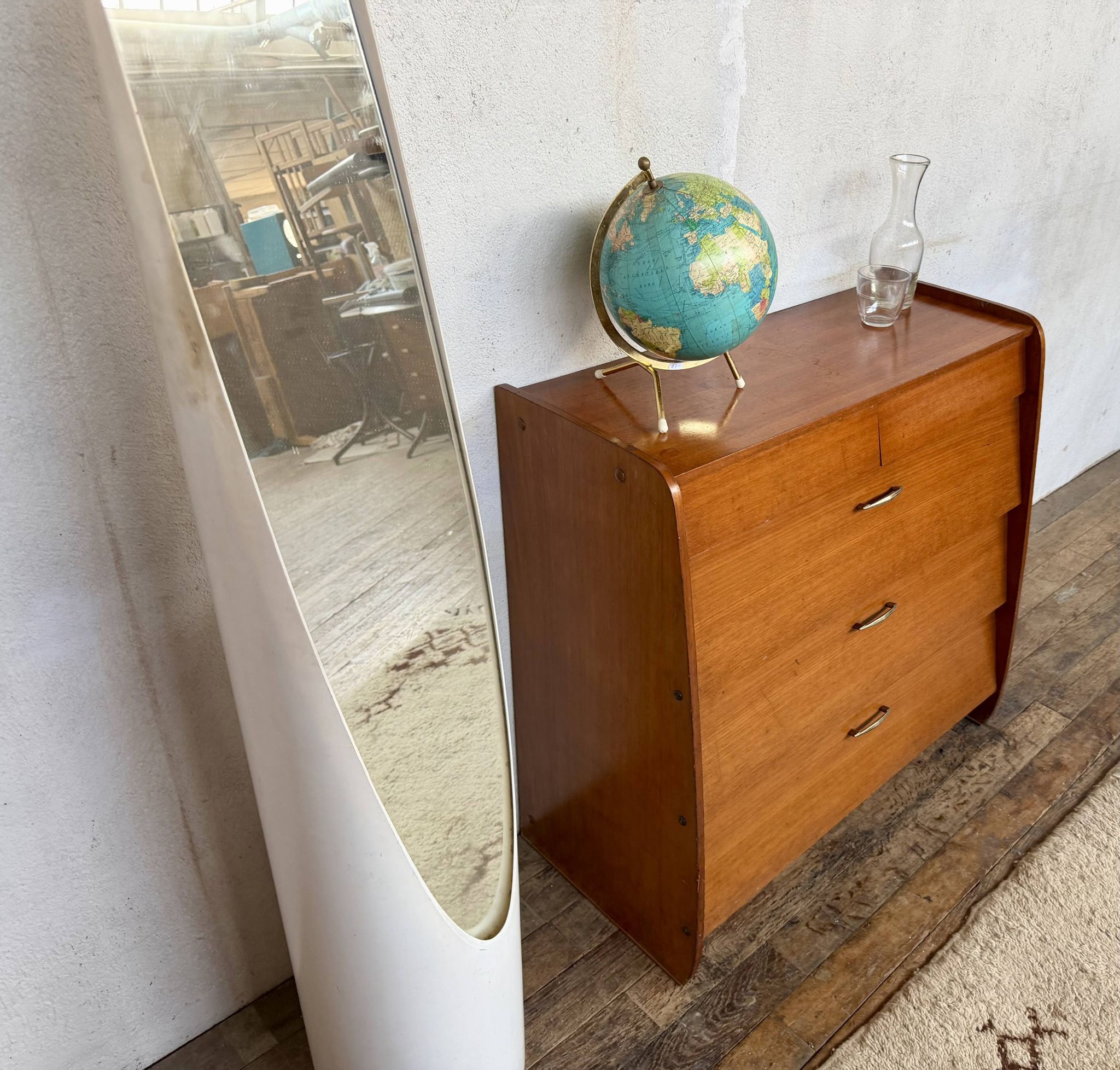 Vintage teak shoe cabinet from the 1960s.