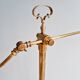 Brass and grooved glass floor lamp in Art Deco style