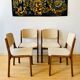 Ensemble de 4 chaises vintage en teck et laine