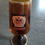 Set 4 amber advertising glasses 1970