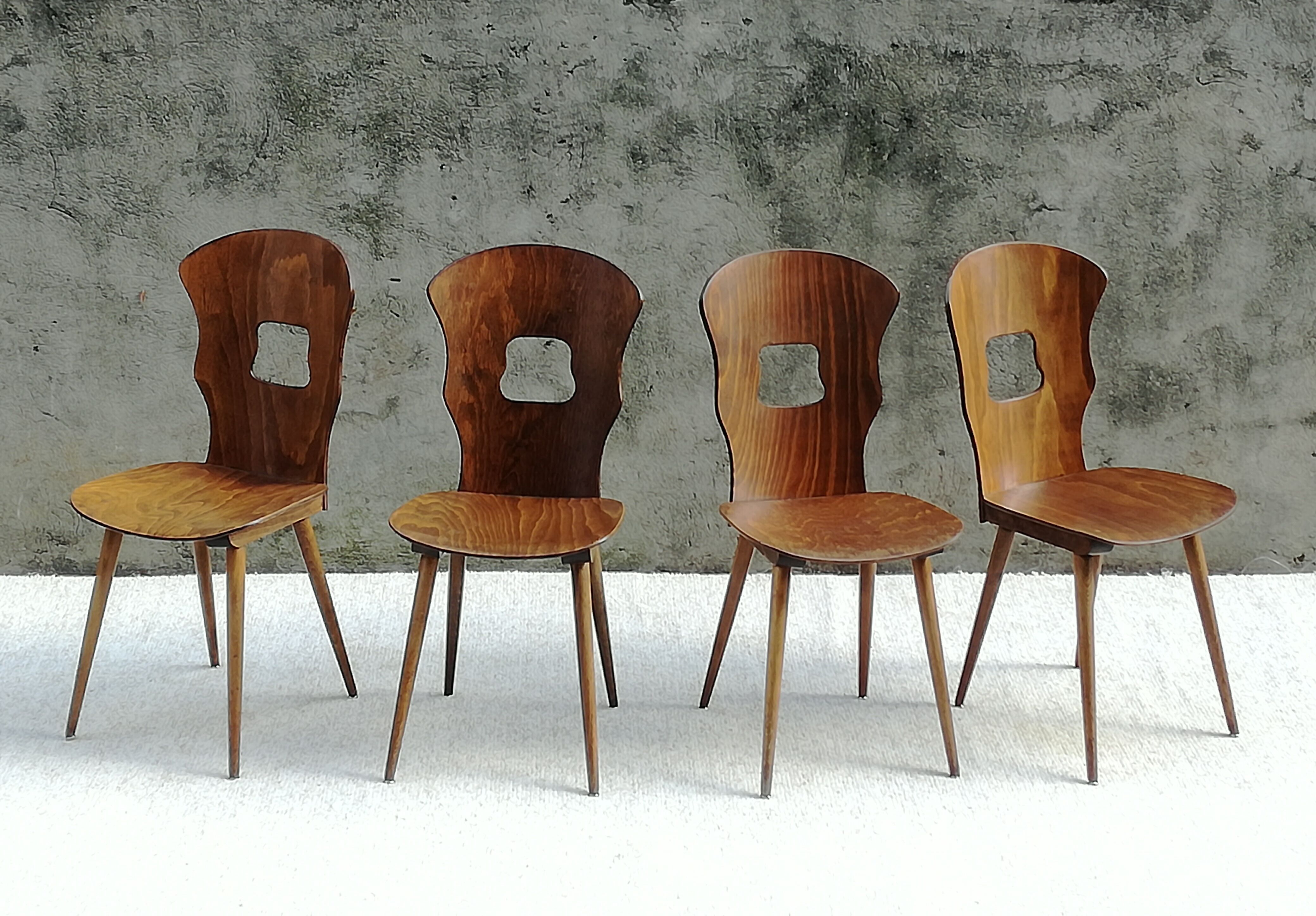 Lot of 4 bistro chairs Baumann Gentiane