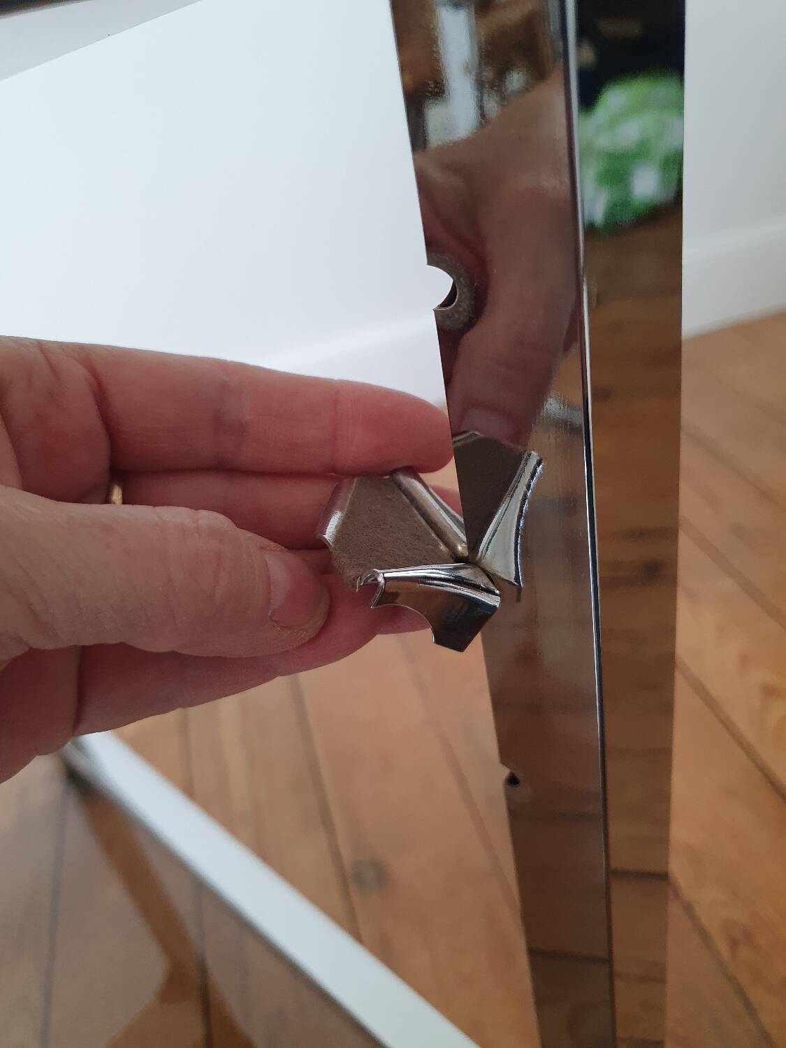 Serving cart in chromed metal and smoked glass, 1980s