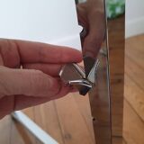 80s chrome and smoked glass rolling trolley