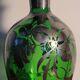 Murano glass alcohol bottle green & silver 1930s - 1940s.