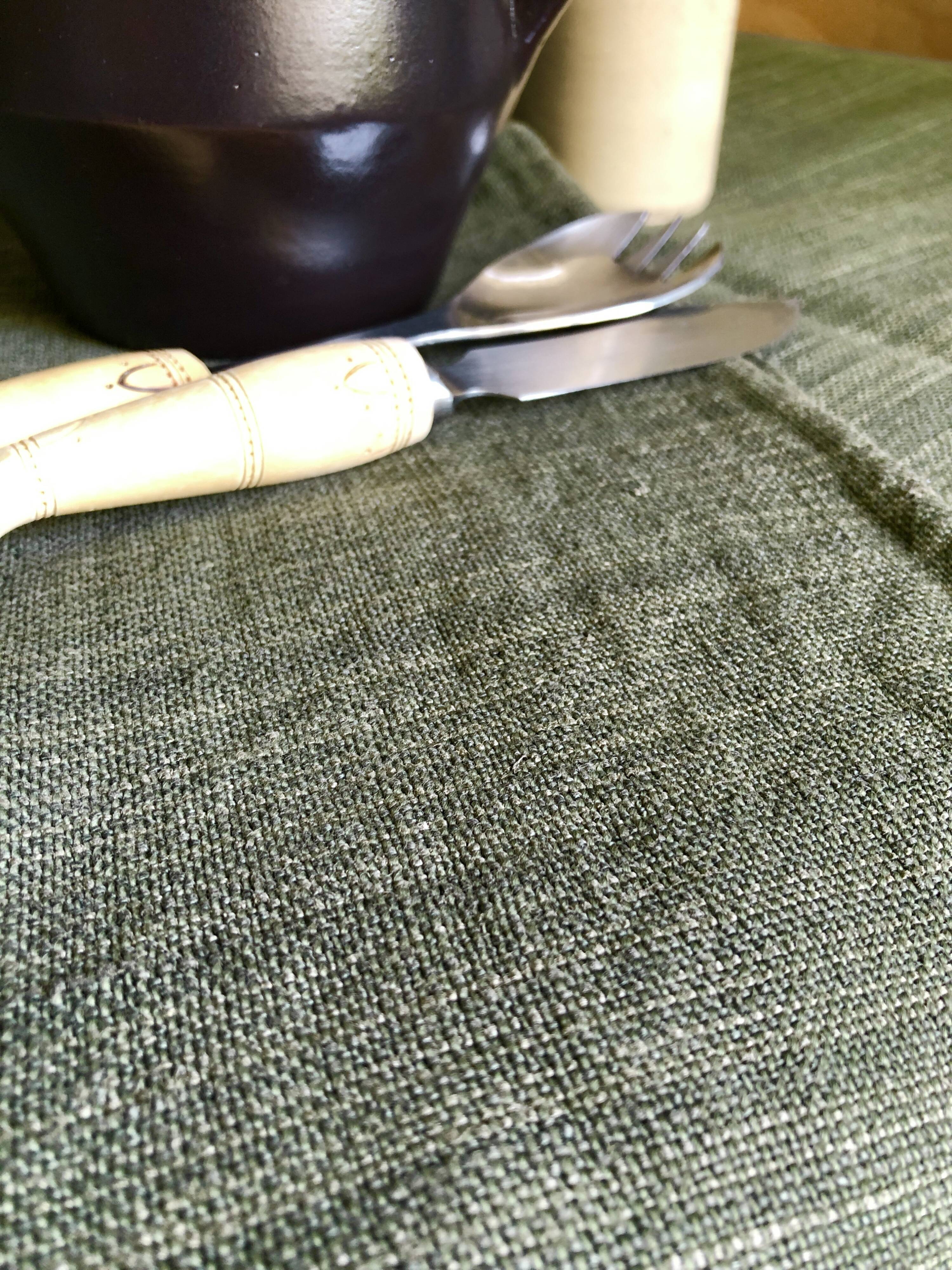 Harvest tablecloth in khaki tinted hemp