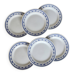 6 assiettes à dessert - bleue