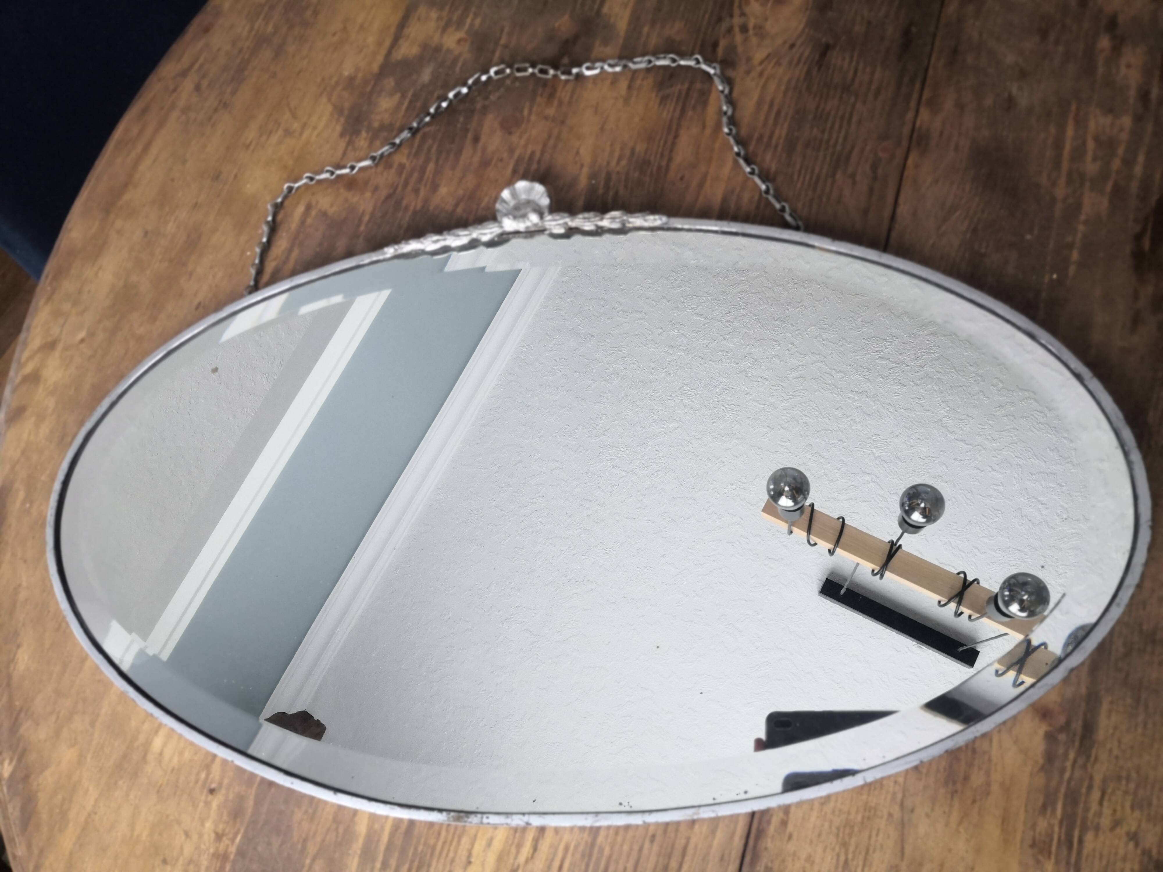 Old bevelled art deco mirror  61x34cm