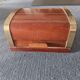 Vintage cigarette box 1950 - Wood and brass cabinetry - Internal ashtray