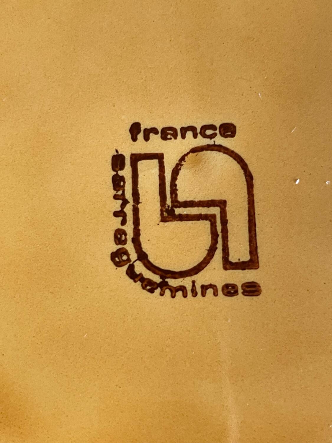 Set of four old Sarreguemines barbotine plates