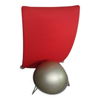 Italian modern bordeaux red ball chair San Siro designed by Fabrizio Ballardini, 1995