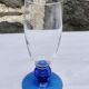 Set of 8 champagne flutes with blue foot