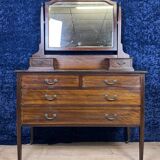 Superbe commode anglaise à psyché en acajou vers 1880
