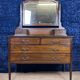 Superb English mahogany psyche chest of drawers circa 1880