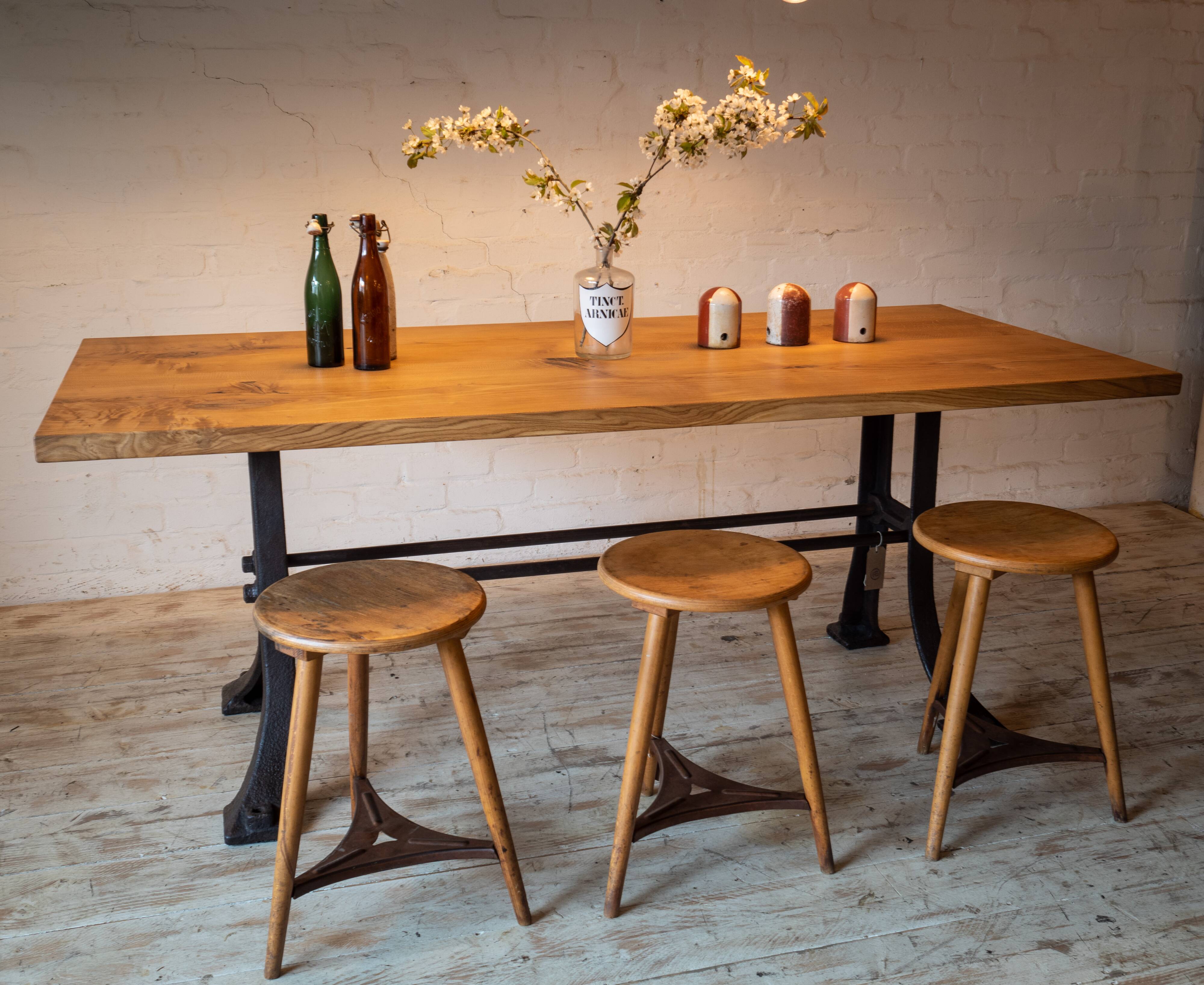 Industrial table oak