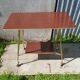 Ancient Dessert Table On Roulettes Golden Metal - Formica 70s Vintage