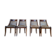 Set of 4 Empire gondola chairs in solid mahogany and velvet.