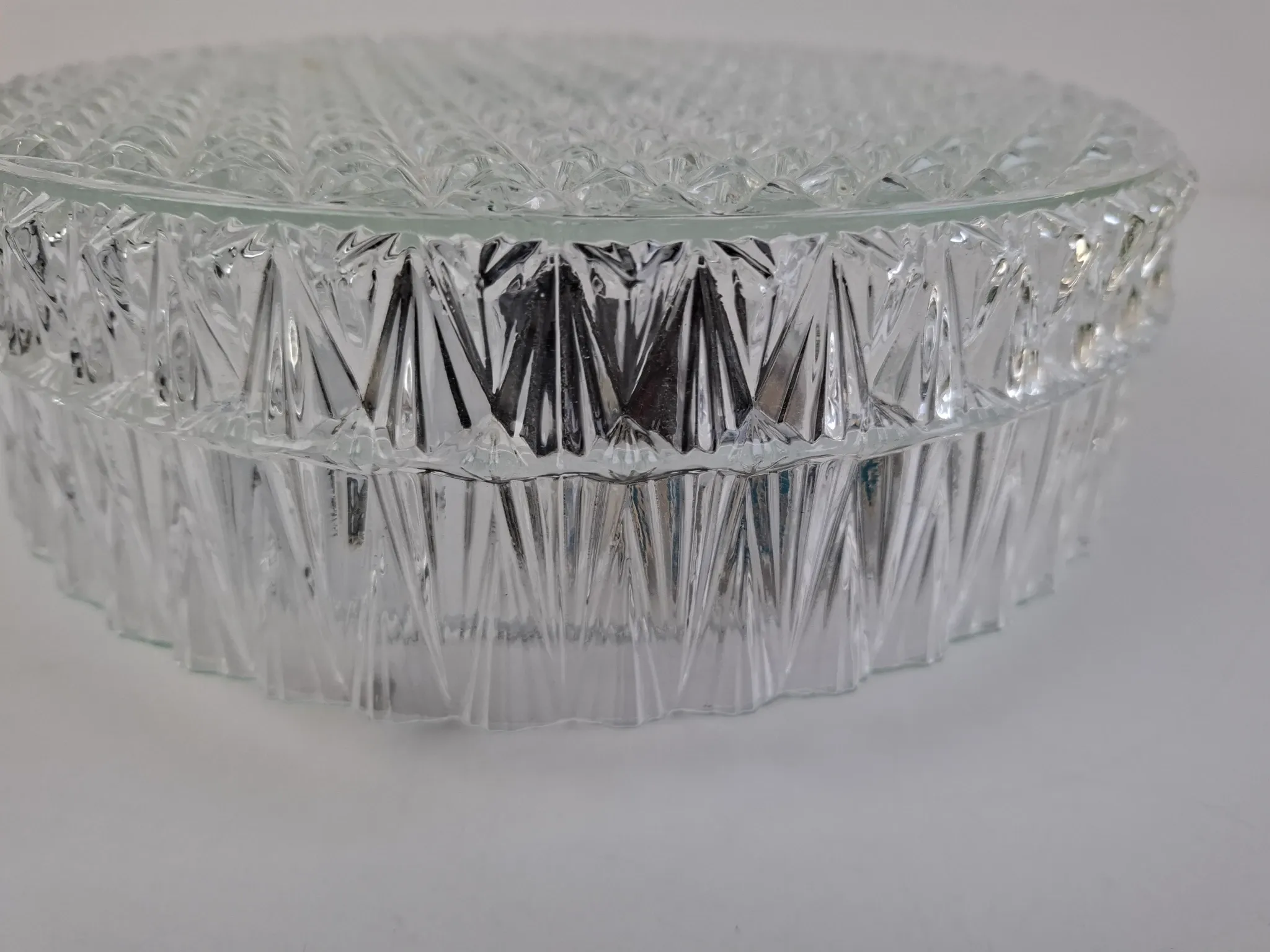1990s Czech Geometric Glass Ceiling or Wall Light