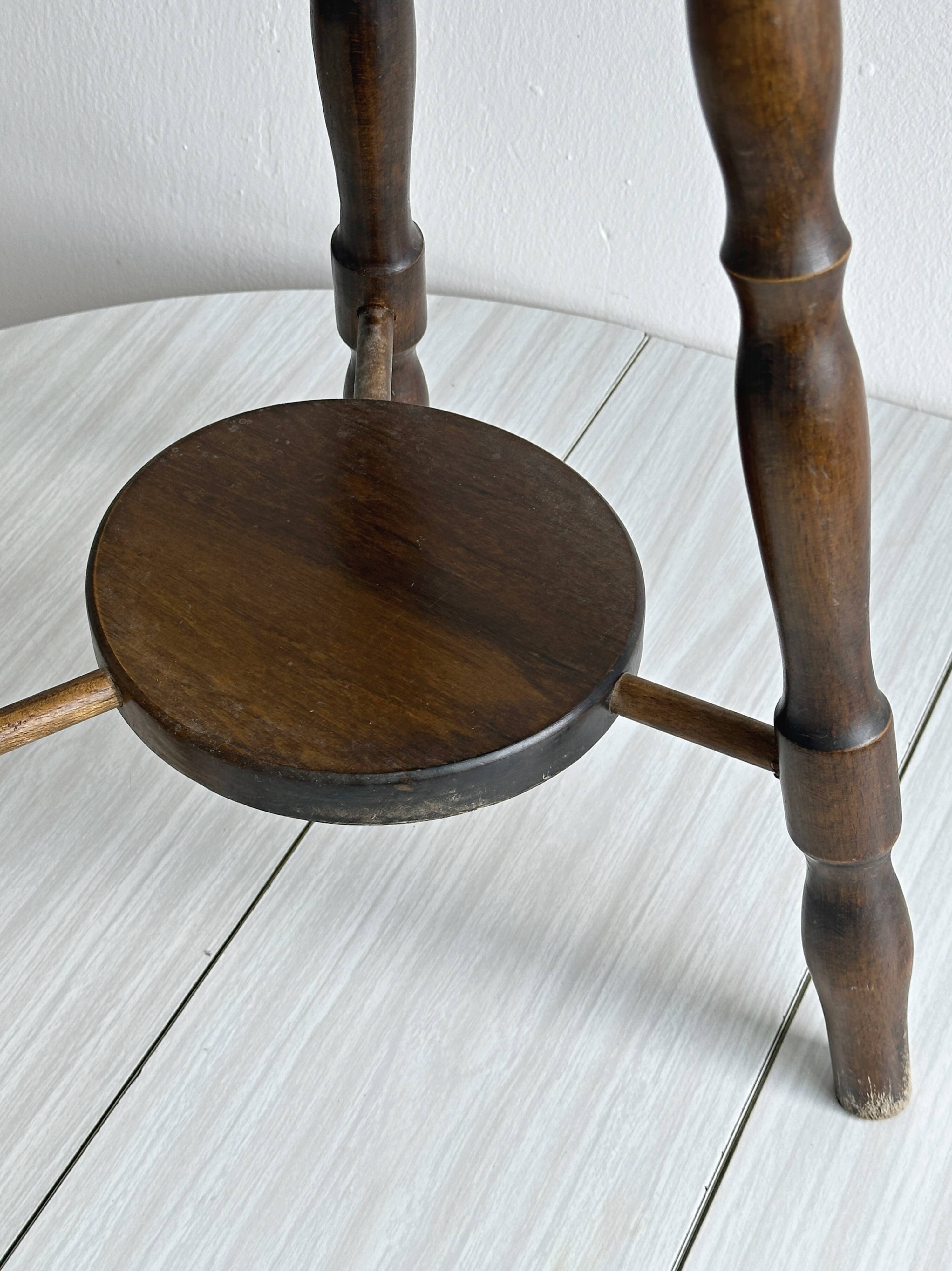 Antique dark wood stool