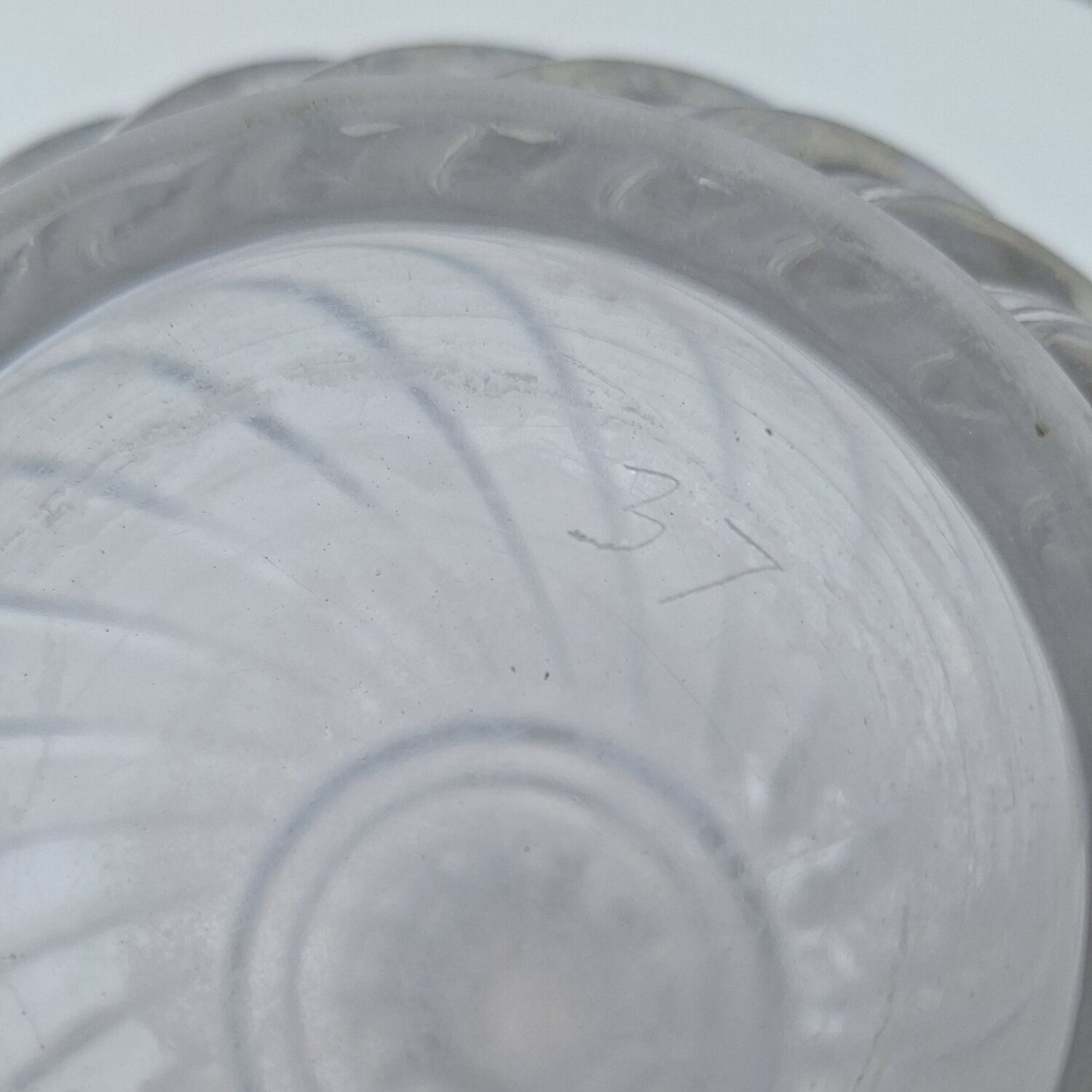 Baccarat molded crystal decanter, twisted bamboo