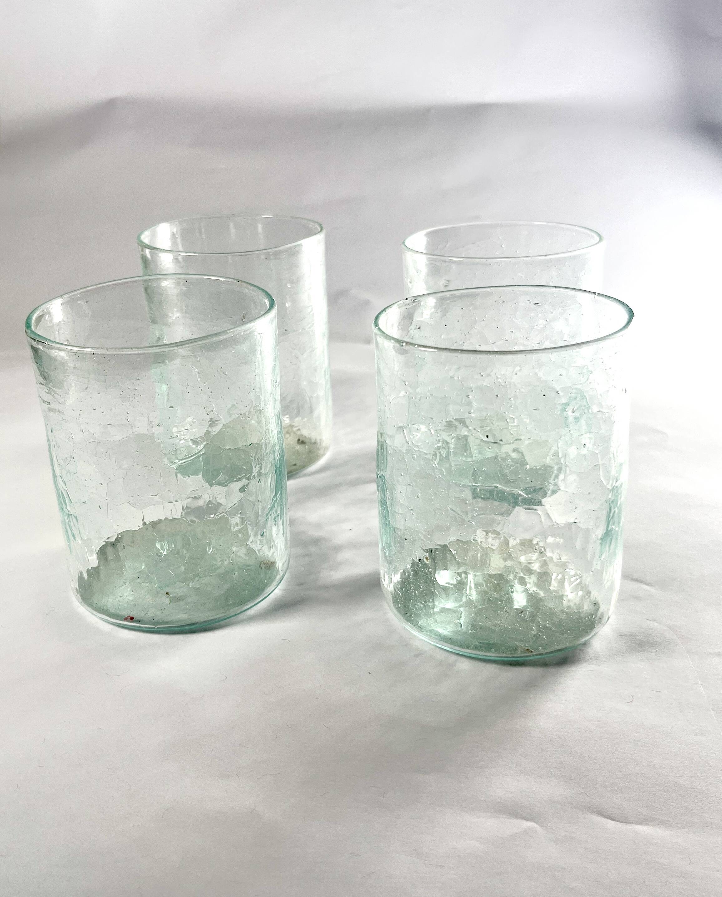 Cracked glass water glasses