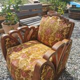 Art Deco armchair solid walnut