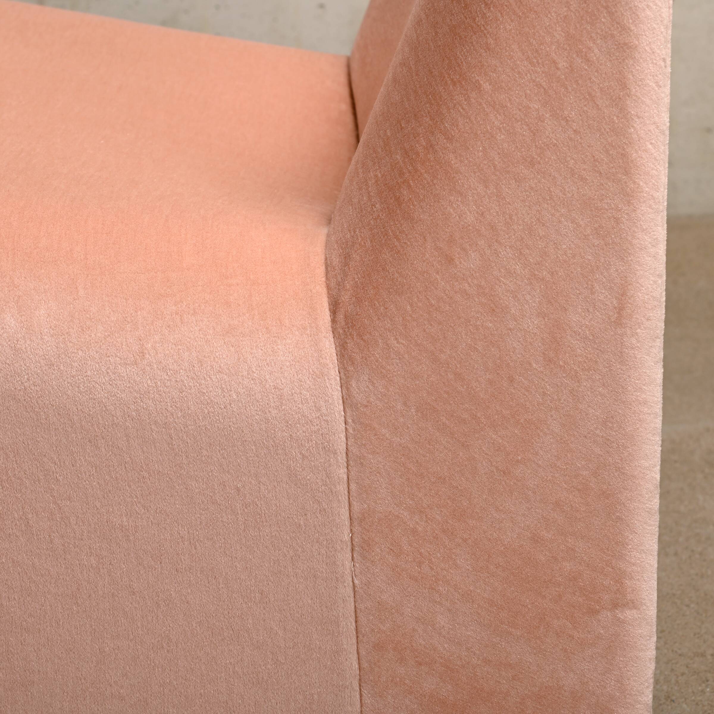 Giancarlo Piretti Alky Lounge Chair in Pink Velvet (Rose Dust) Fabric for Anonima Castelli