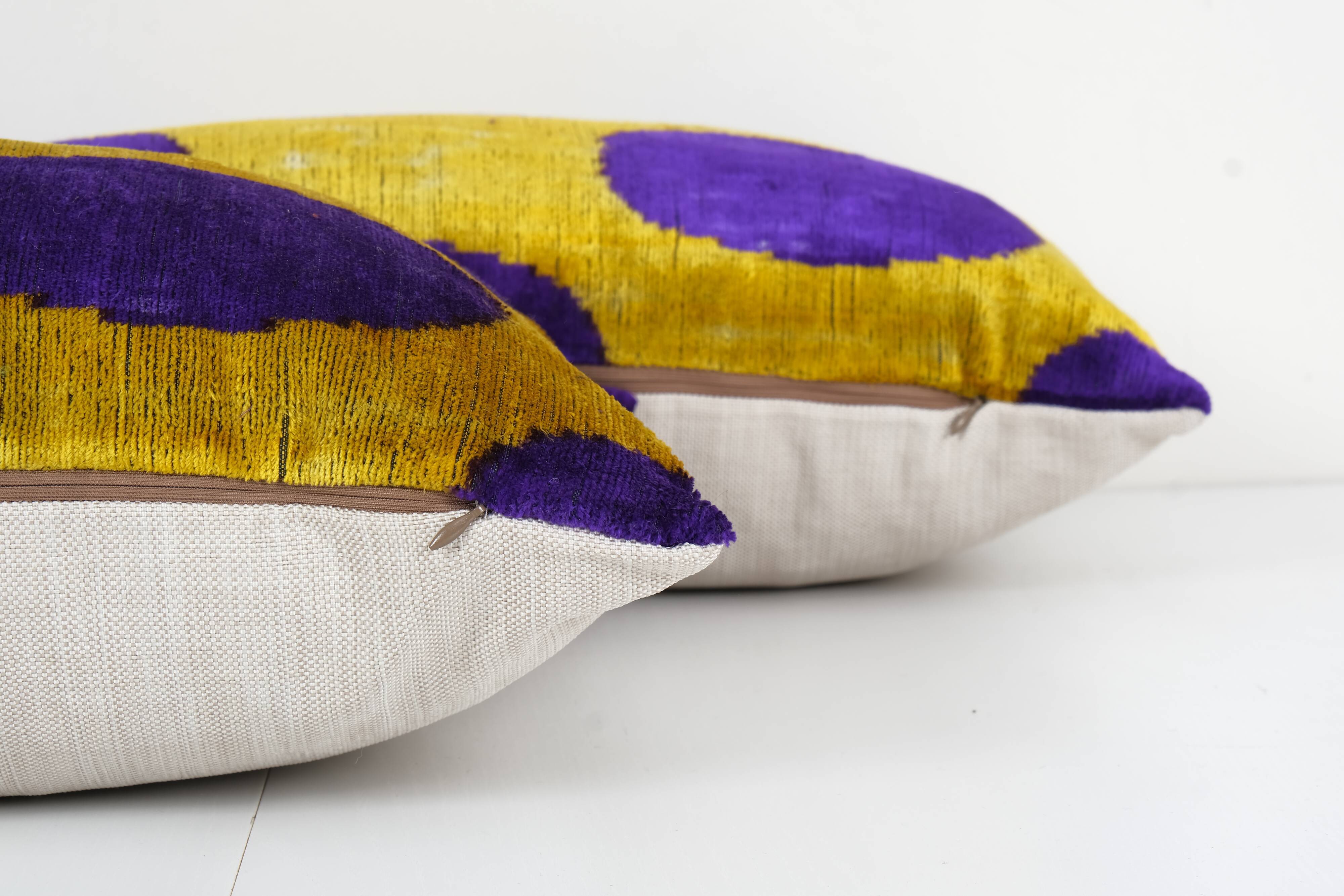 Silk ikat velvet lumbar pillow covers