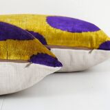 Silk ikat velvet lumbar pillow covers