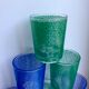 Set of 8 colored water glasses 70s