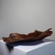 Large monoxyle bowl made of dark raw olive wood from the 1950s.