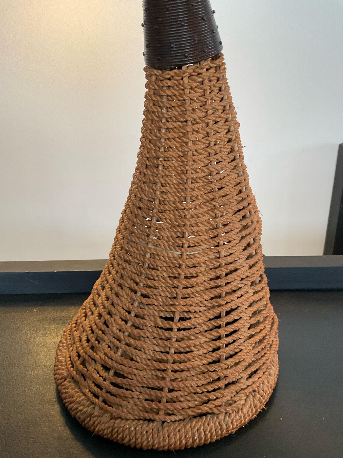 Lampe vintage en rafia