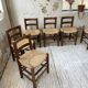 6 straw and oak chairs, mountain furniture