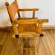 Fauteuil pliant bois et cuir