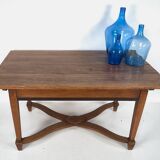 Vintage solid wood dining table (France, circa 1940)