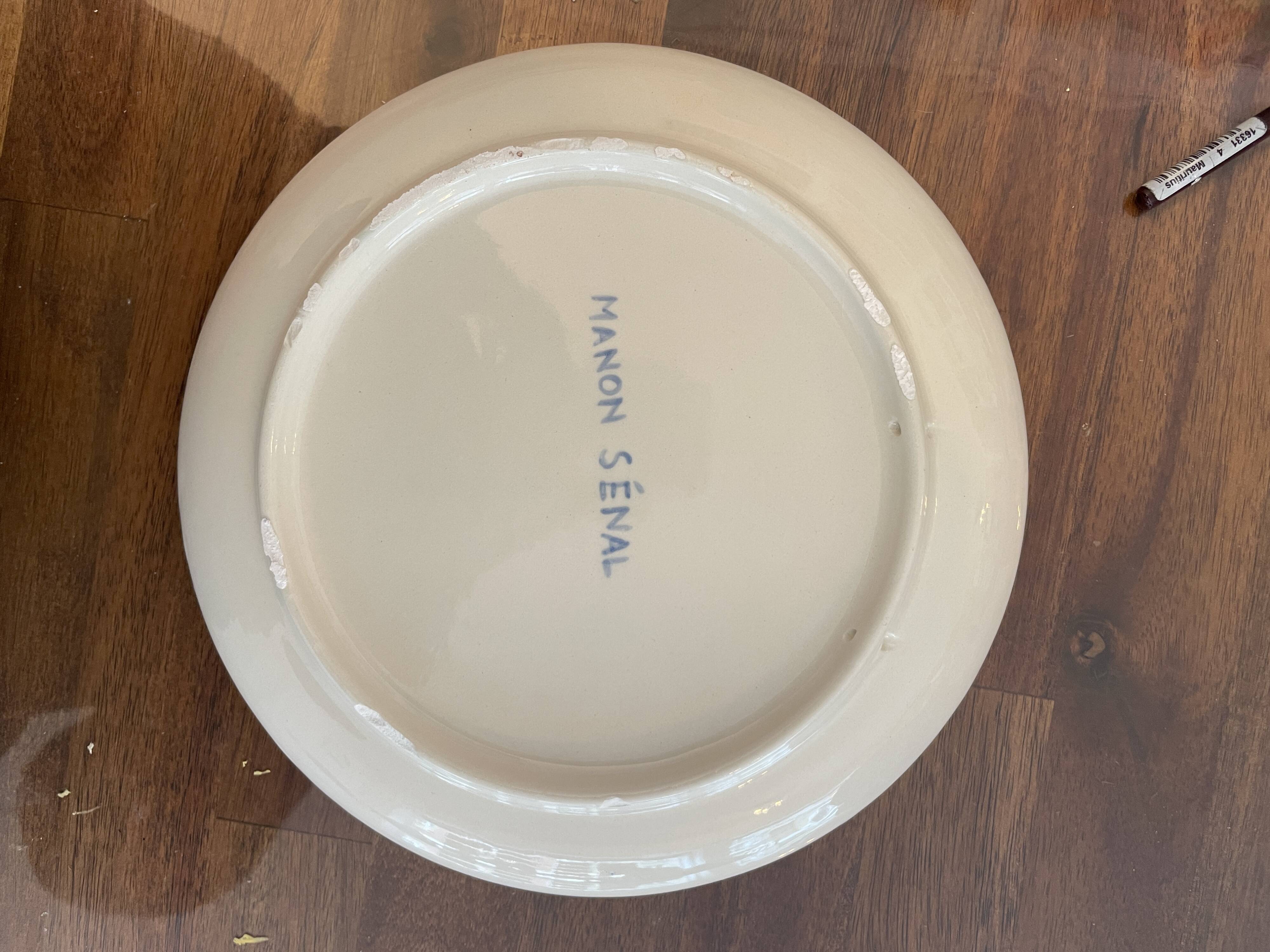 Hand-painted plate - Mimosa - flower