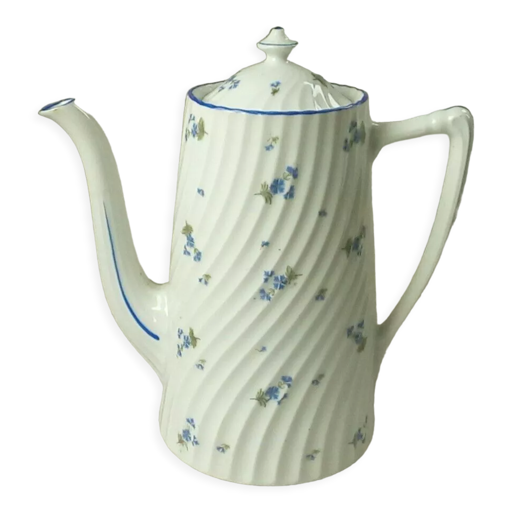 Coffee maker pouring porcelain twisted decot blueberry barbel