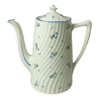 Cafetiere verseuse en porcelaine torsadée decor bleuet barbeau