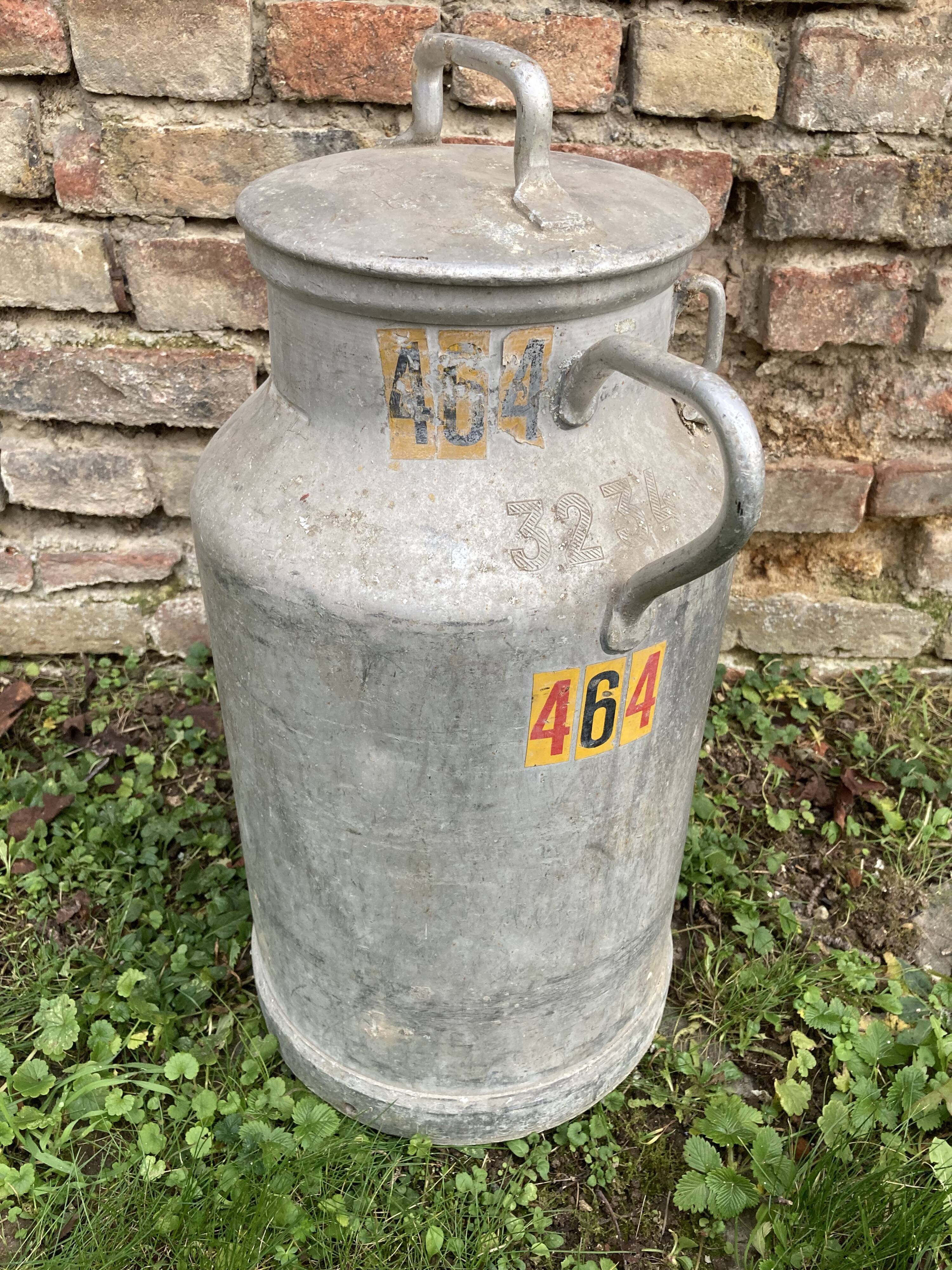 Farm milk jar aluminum canister