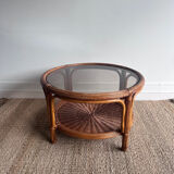 Rattan lounge set with 2 armchairs and a 'Palm Leaf' sofa from Vivai del Sud.