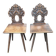 Pair of Alsatian chairs from the late 18th century with carved backs.