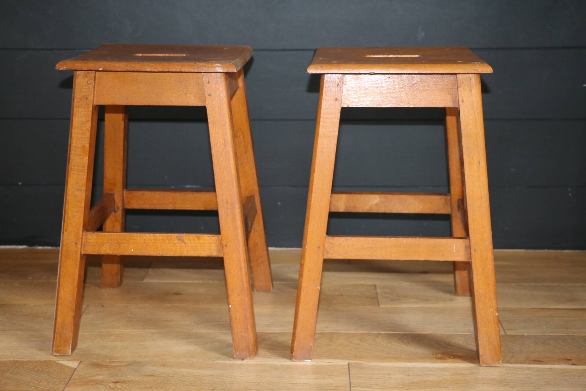 2 solid stools 1950 450mm