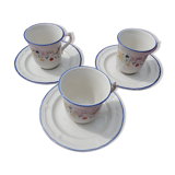 Lots of 3 cups & ceramic saucers
