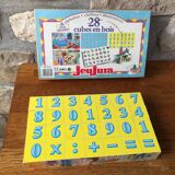 Educational game of 28 cubes of vintage wooden Jeujura