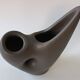 Free-form anthracite grey ceramic vase, Louis Giraud, Vallauris