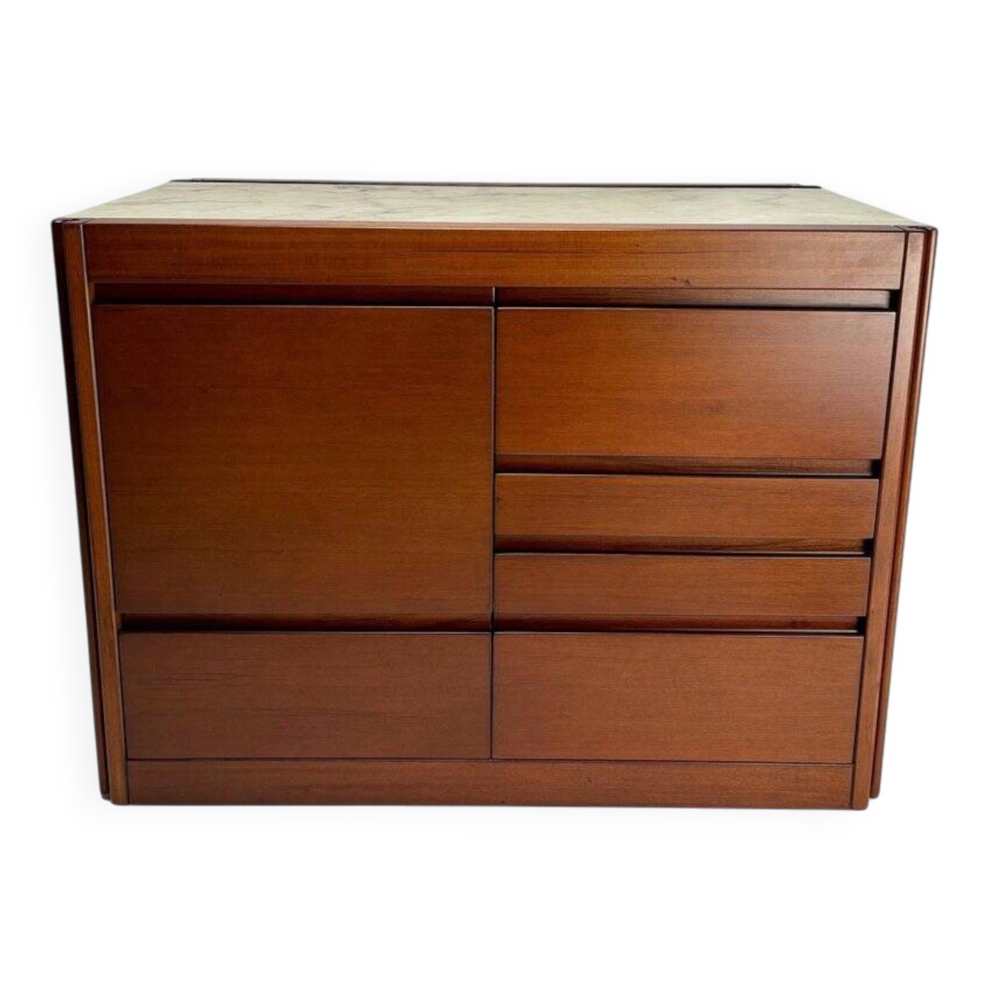 Italian Dry Bar attributed to Angelo Mangiarotti for Molteni in Wood and Marble, 1960s
