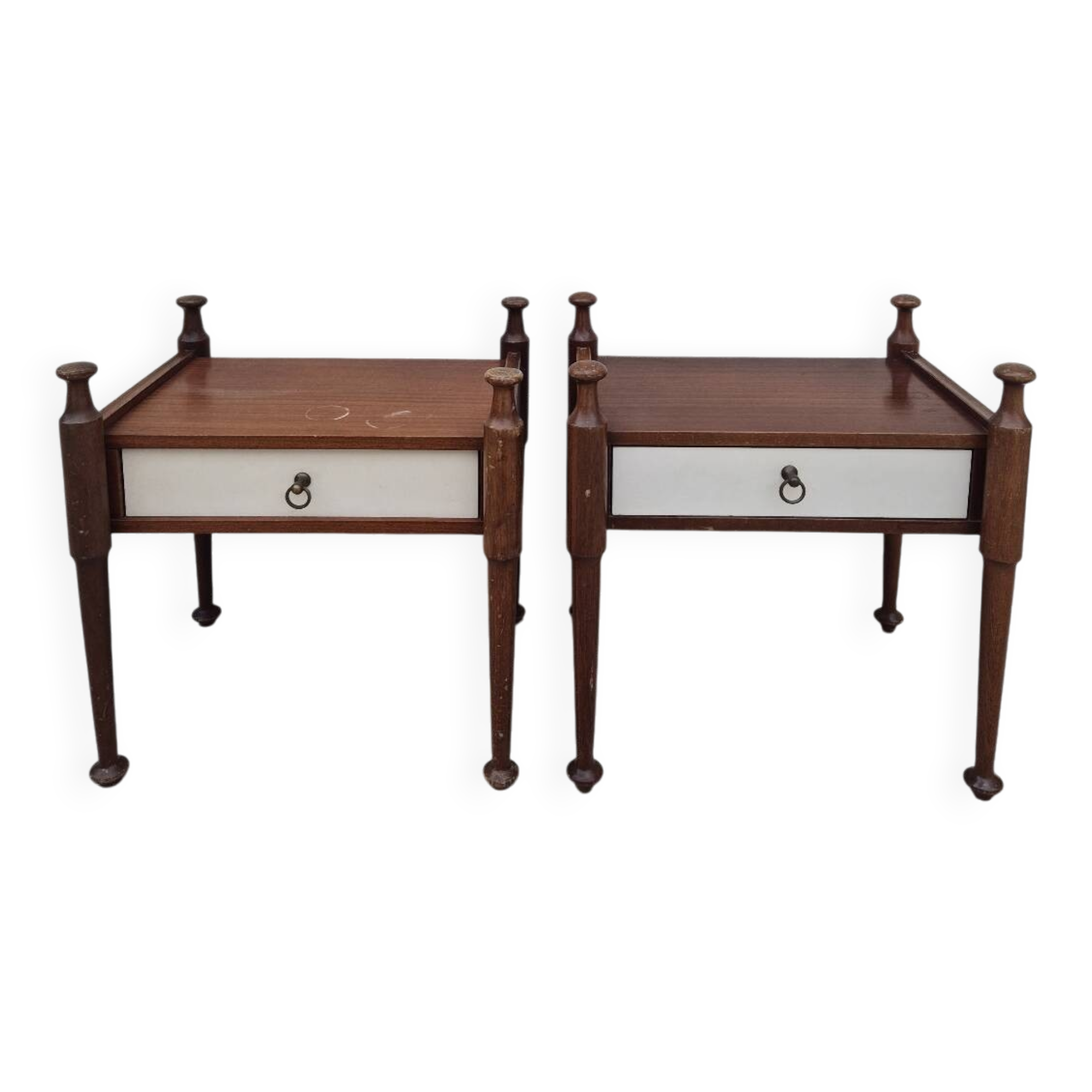 Pair of vintage 1970s Scandinavian style bedside tables