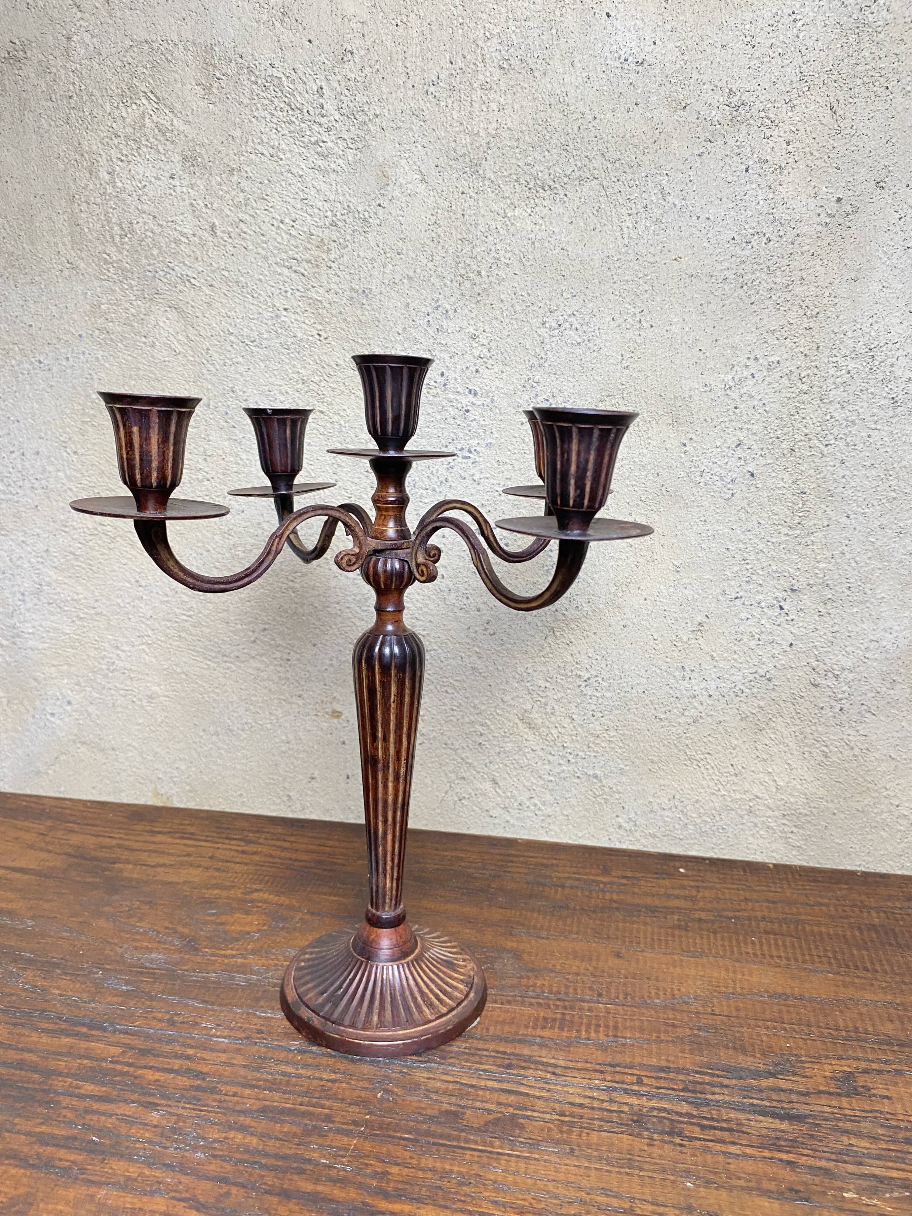 Large 19th century wrought iron candlestick